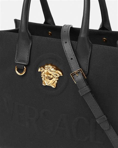 trapunta charro versace|La Medusa Canvas Small Tote Bag Black,Gold .